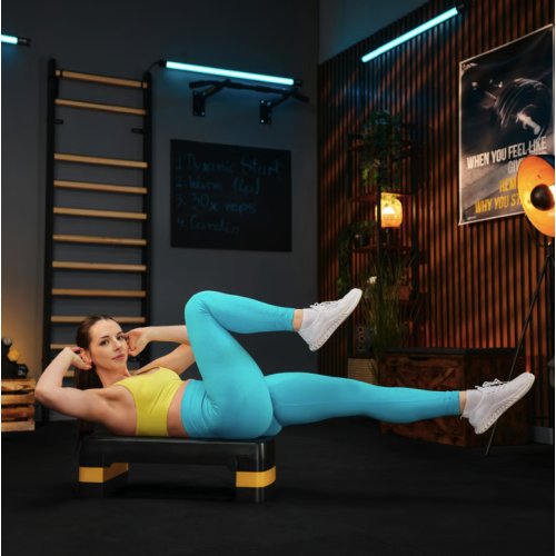Степ платформа  Trex Sport TX-030AS 3-уровневая черно-желтая - фото №9